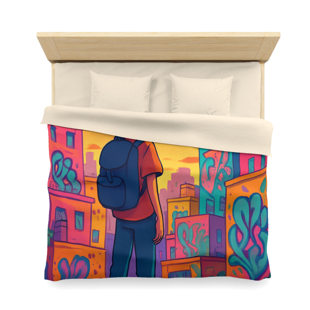 Housse de Couette Microfibre Design Artistique Moderne Décoration Chambre Confort Premium