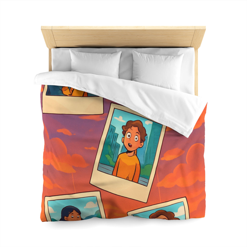 Housse de Couette Microfibre Motif Créatif Original Style Contemporain Chambre Élégante