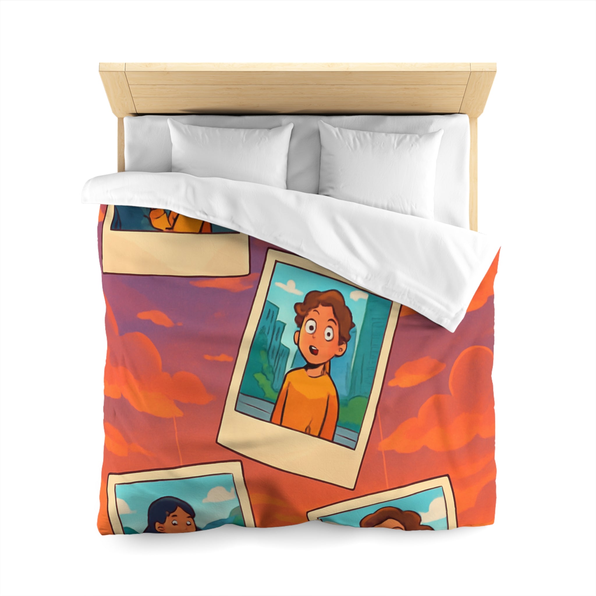 Housse de Couette Microfibre Motif Créatif Original Style Contemporain Chambre Élégante