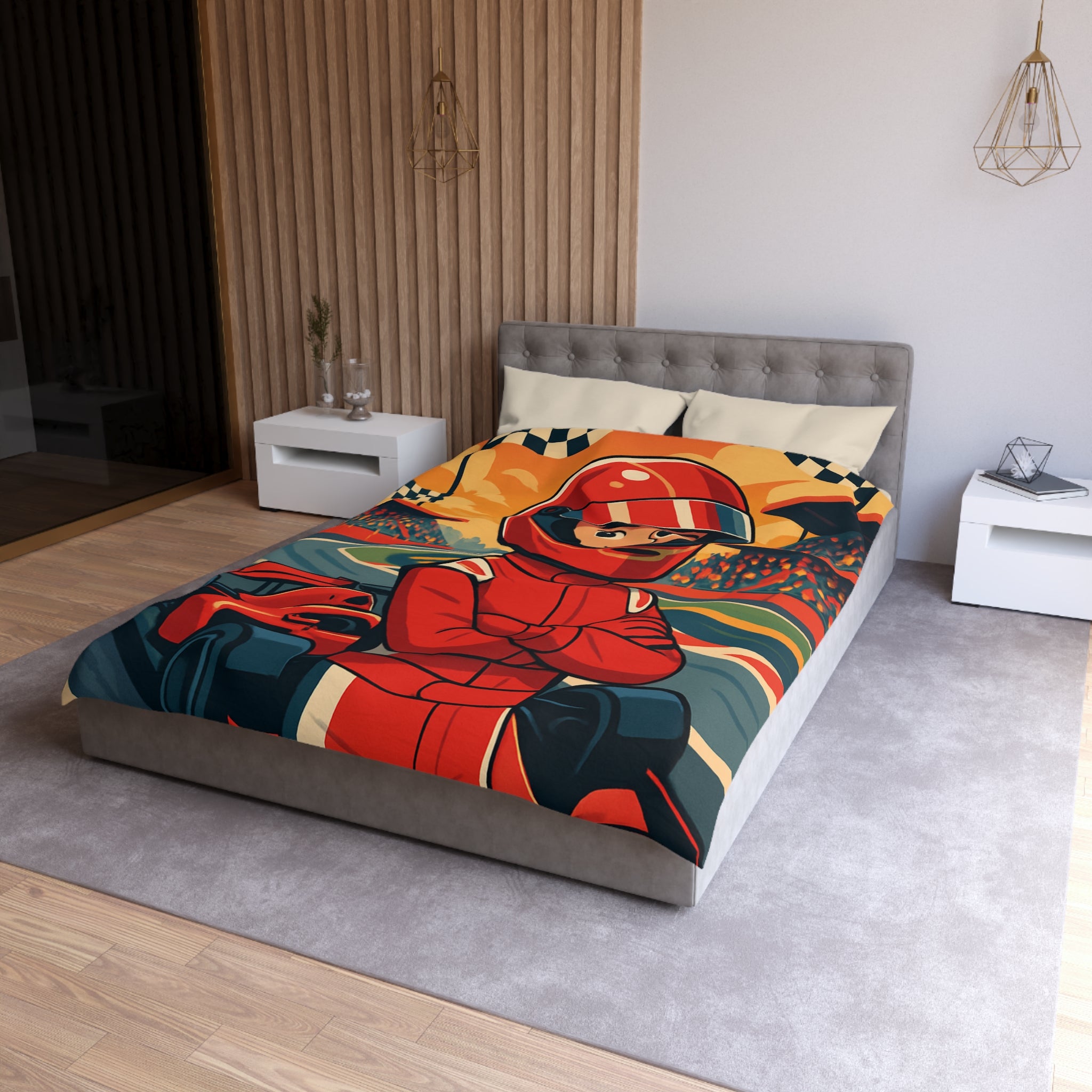 Housse de Couette Microfibre Illustration Unique Design Moderne Décoration Intérieure Raffinée