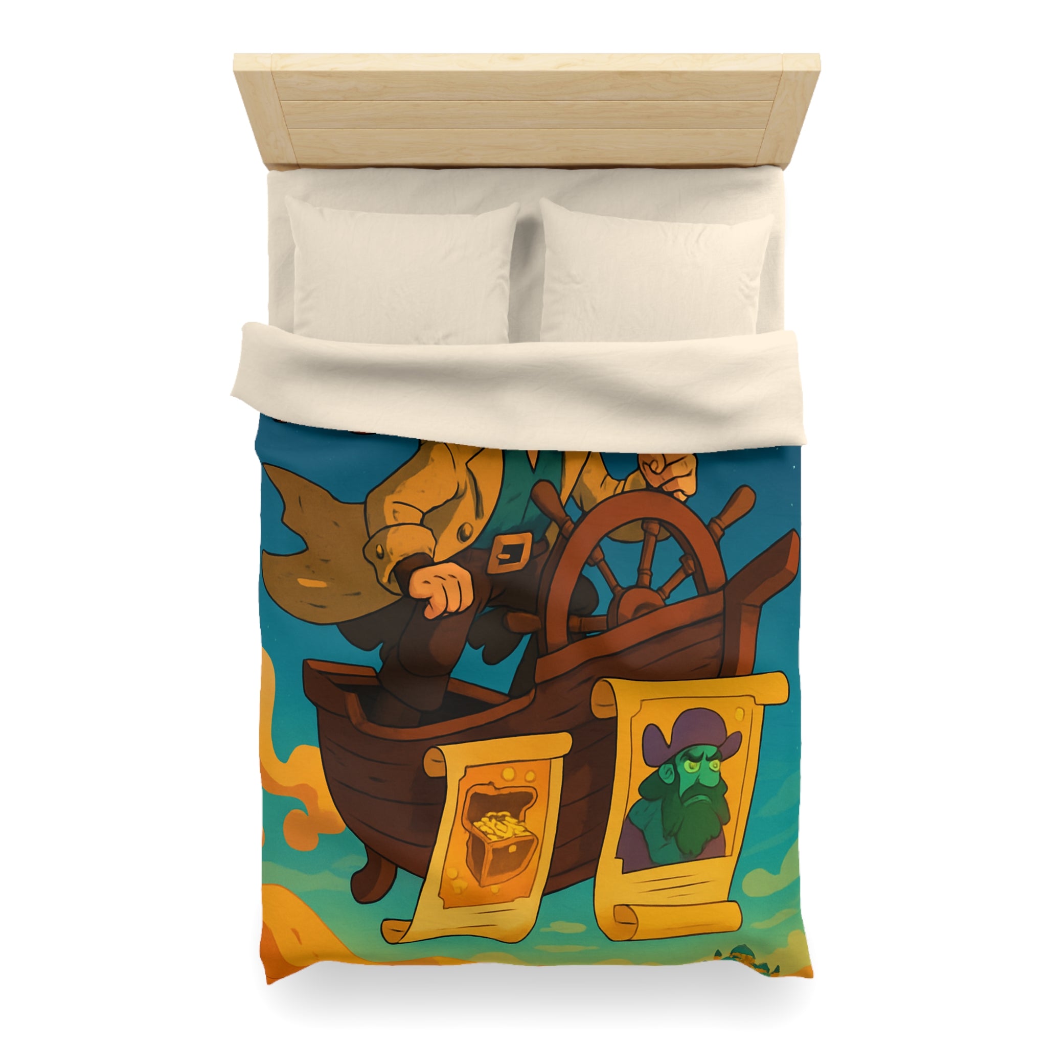 Pirate aventureux naviguant dans le ciel étoilé sur un bateau volant enchanteur