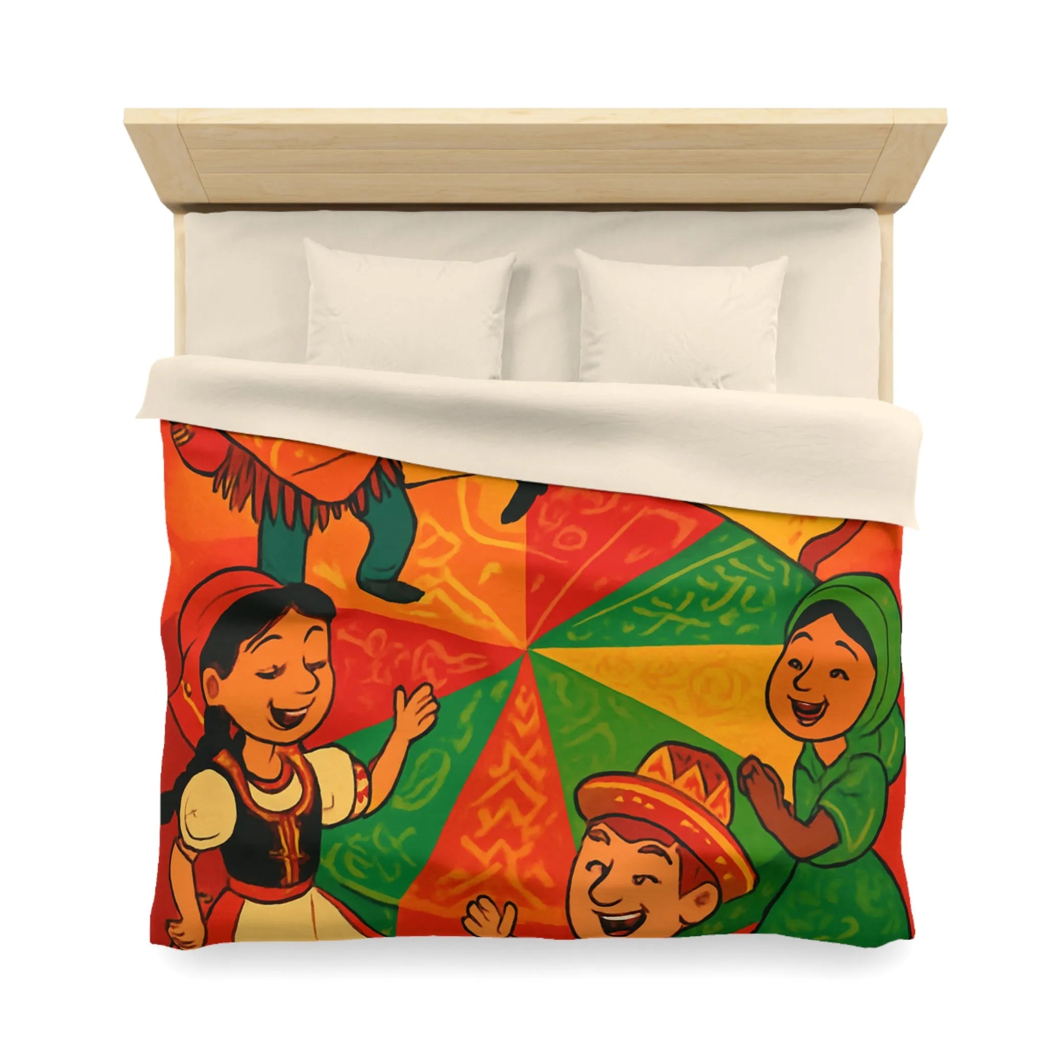 Décorez votre chambre avec une housse de couette aux motifs culturels vibrants et festifs