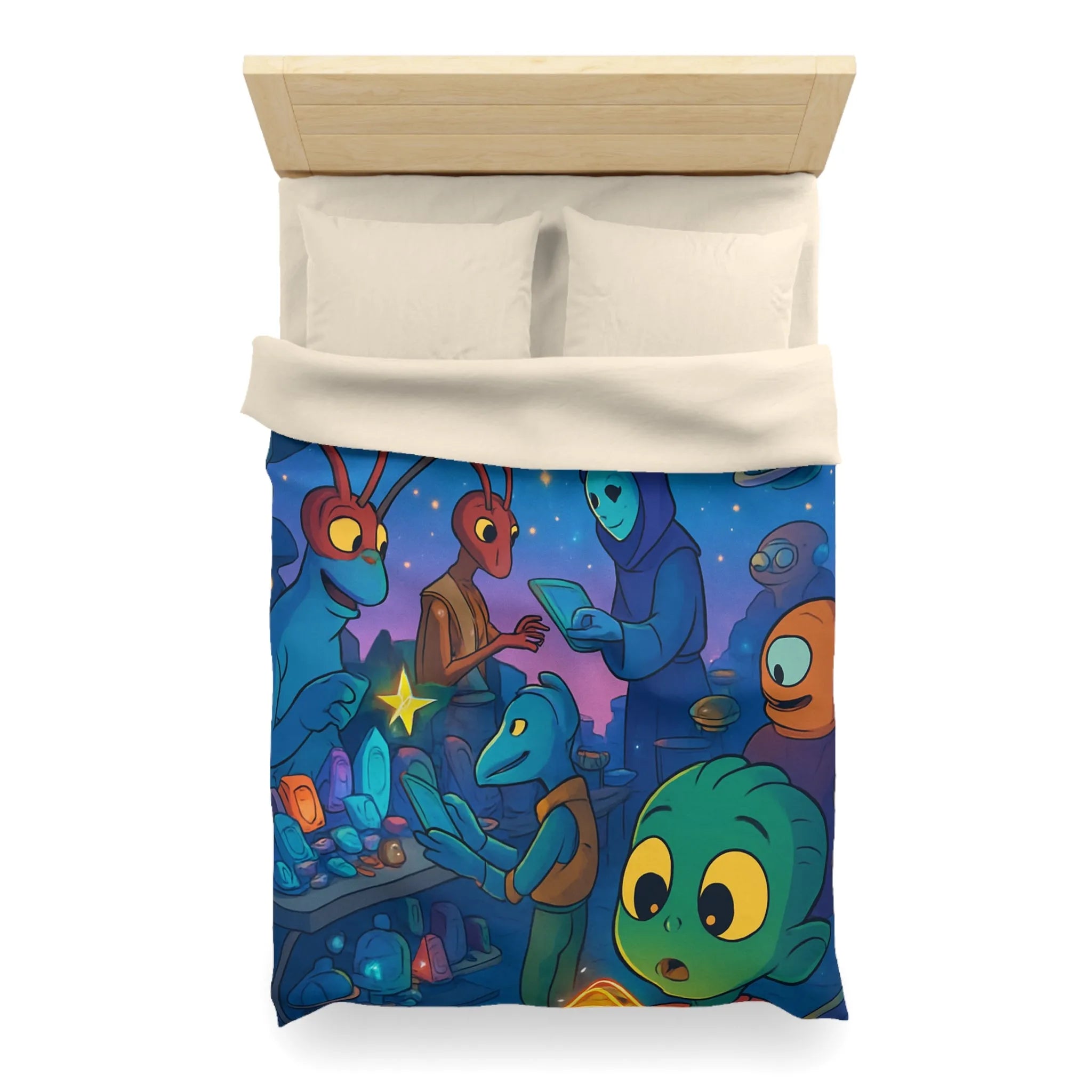 Explorez un Marché Cosmique avec des Créatures Extraterrestres et Pierres Lumineuses Éblouissantes