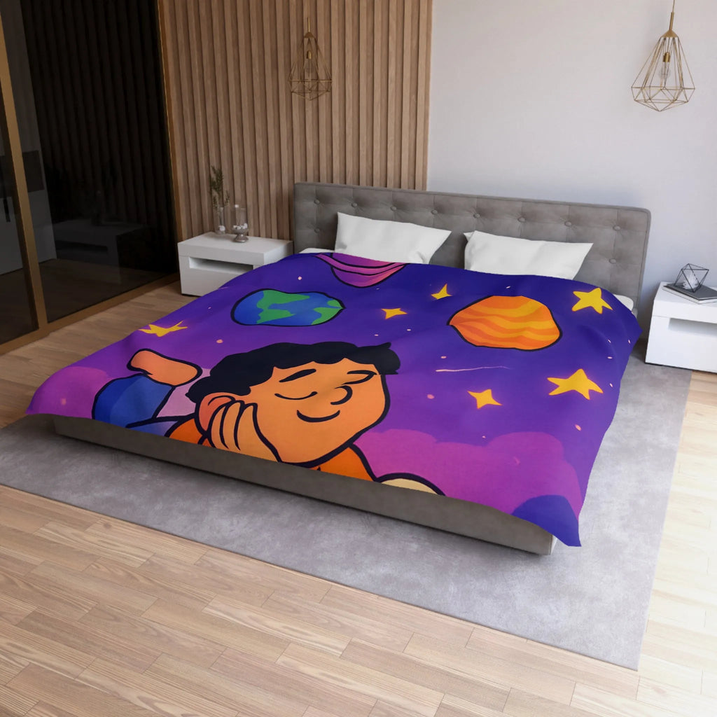 Housse de couette enfant cosmos rêve étoiles planètes univers magique et coloré