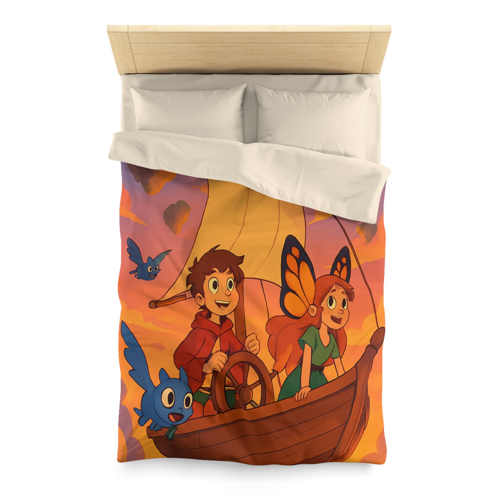 Housse de Couette Microfibre Design Artistique Moderne Décoration Chambre Confort Premium