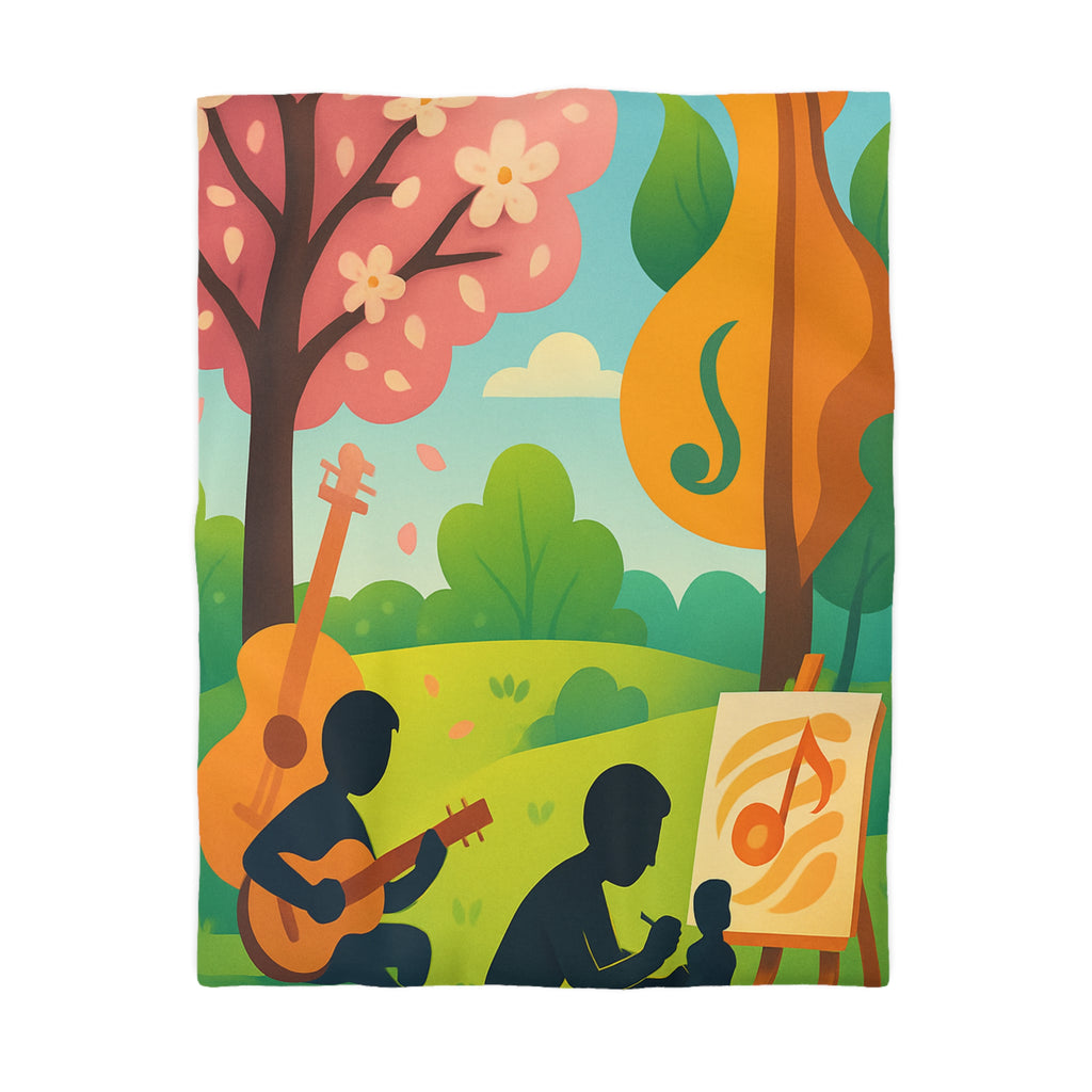 Housse de Couette Microfibre Design Artistique Moderne Décoration Chambre Confort Premium