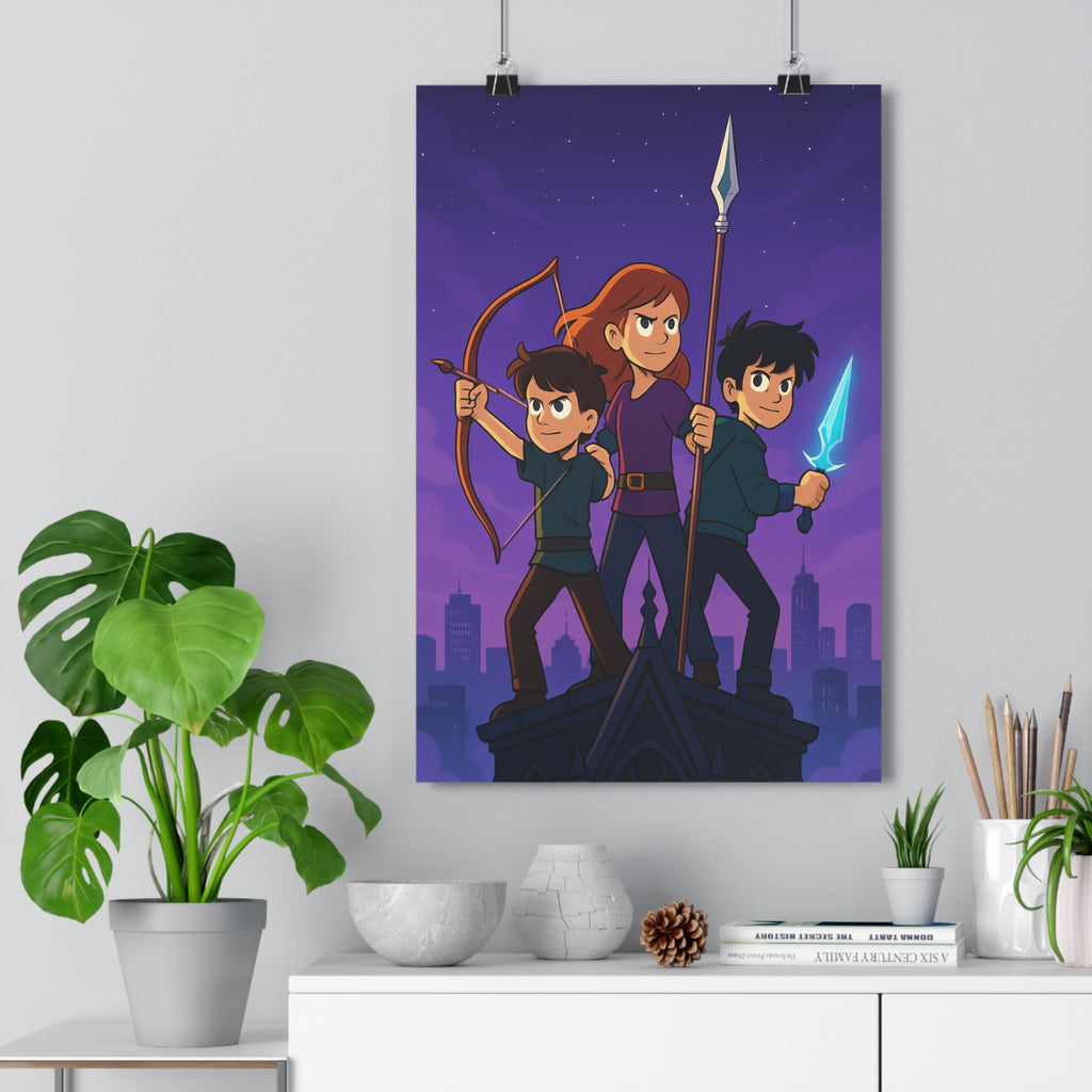 Poster décoratif anime mystique violet rouge action chambre bureau aventure mystérieux vibrant tendance unique