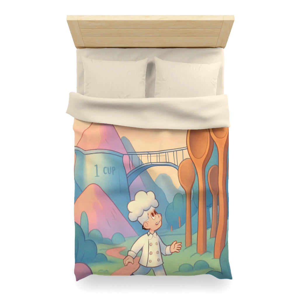Housse de couette fantaisie chefs rêveurs et paysages de cuisine magiques pour enfants