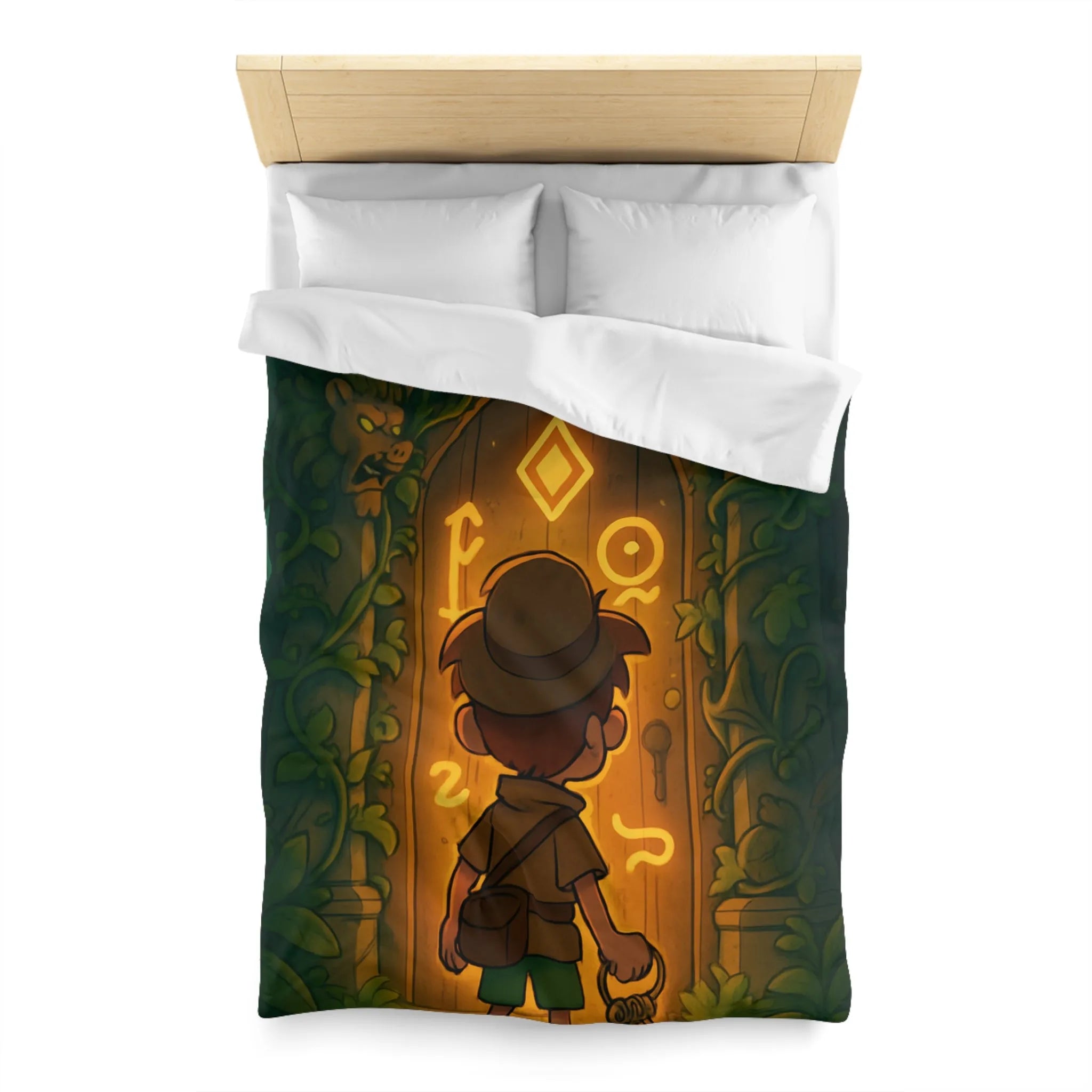 Explorez l'univers enchanté avec cette housse de couette magique et mystérieuse pour enfants