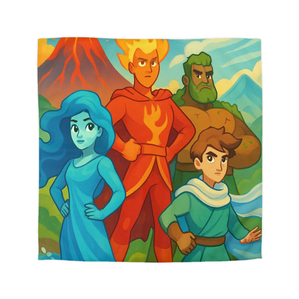 Quatre Éléments Épiques Orneront Votre Housse de Couette Colorée et Inspirante