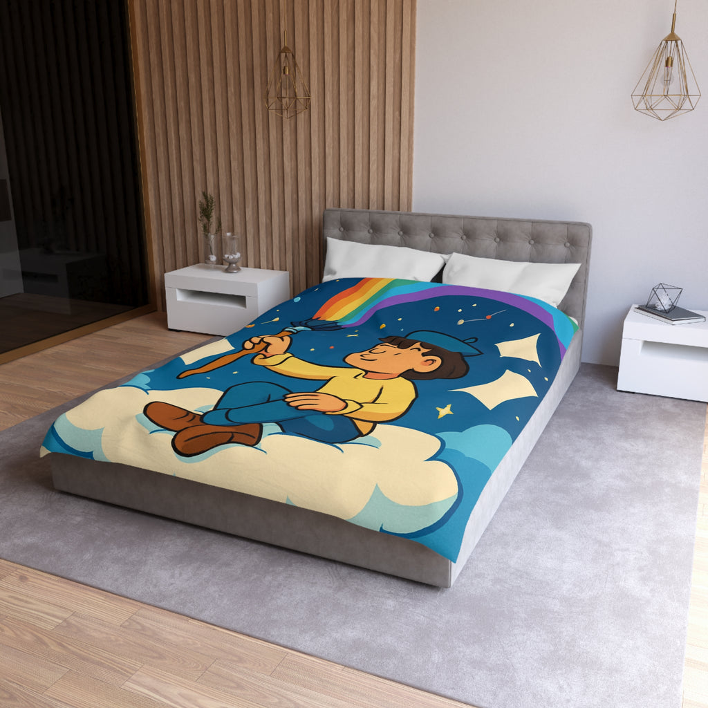 Housse de Couette Microfibre Illustration Unique Design Moderne Décoration Intérieure Raffinée