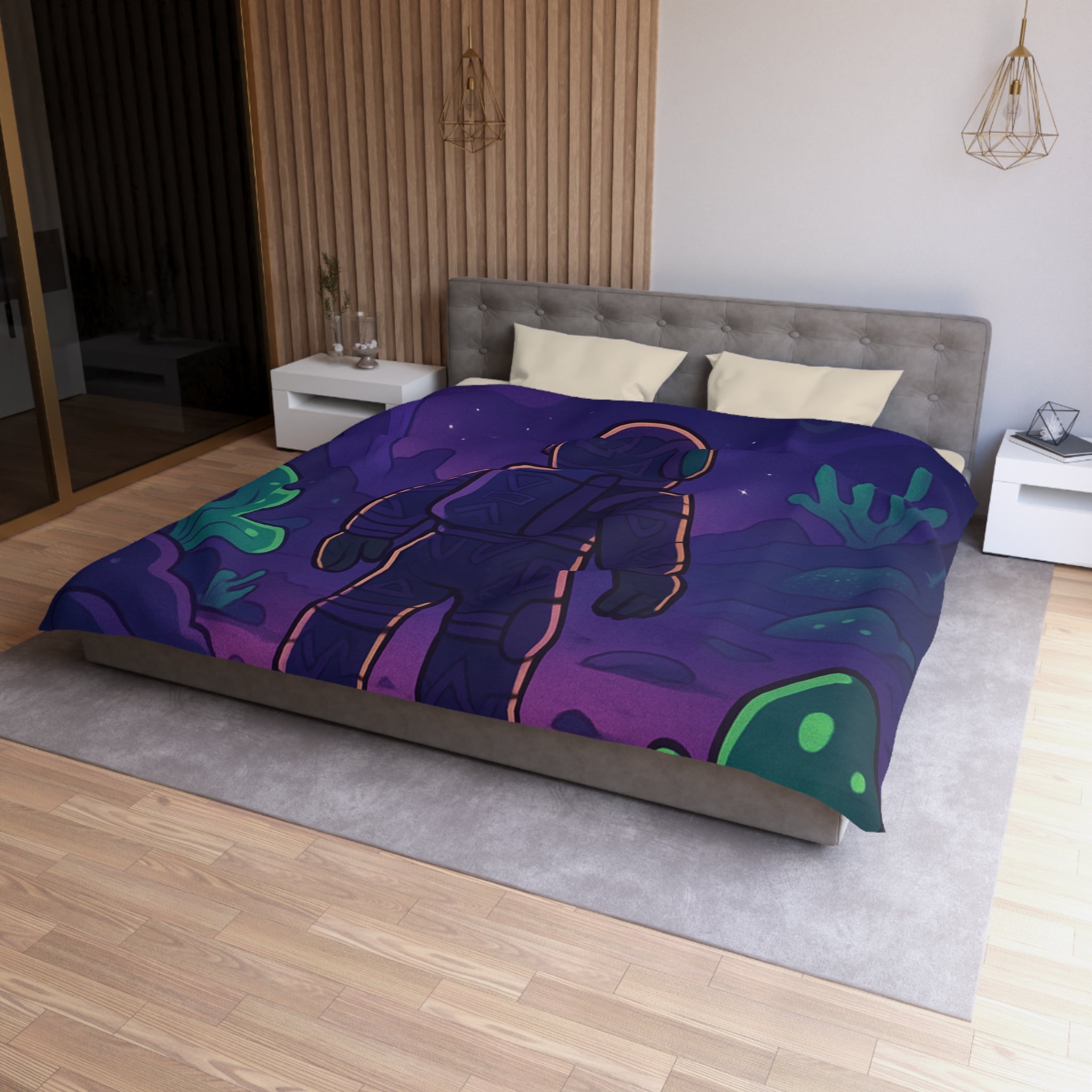 Plongée Onirique dans l'Espace: Astronaute Explorant Paysage Stellaire Céleste et Mystérieux