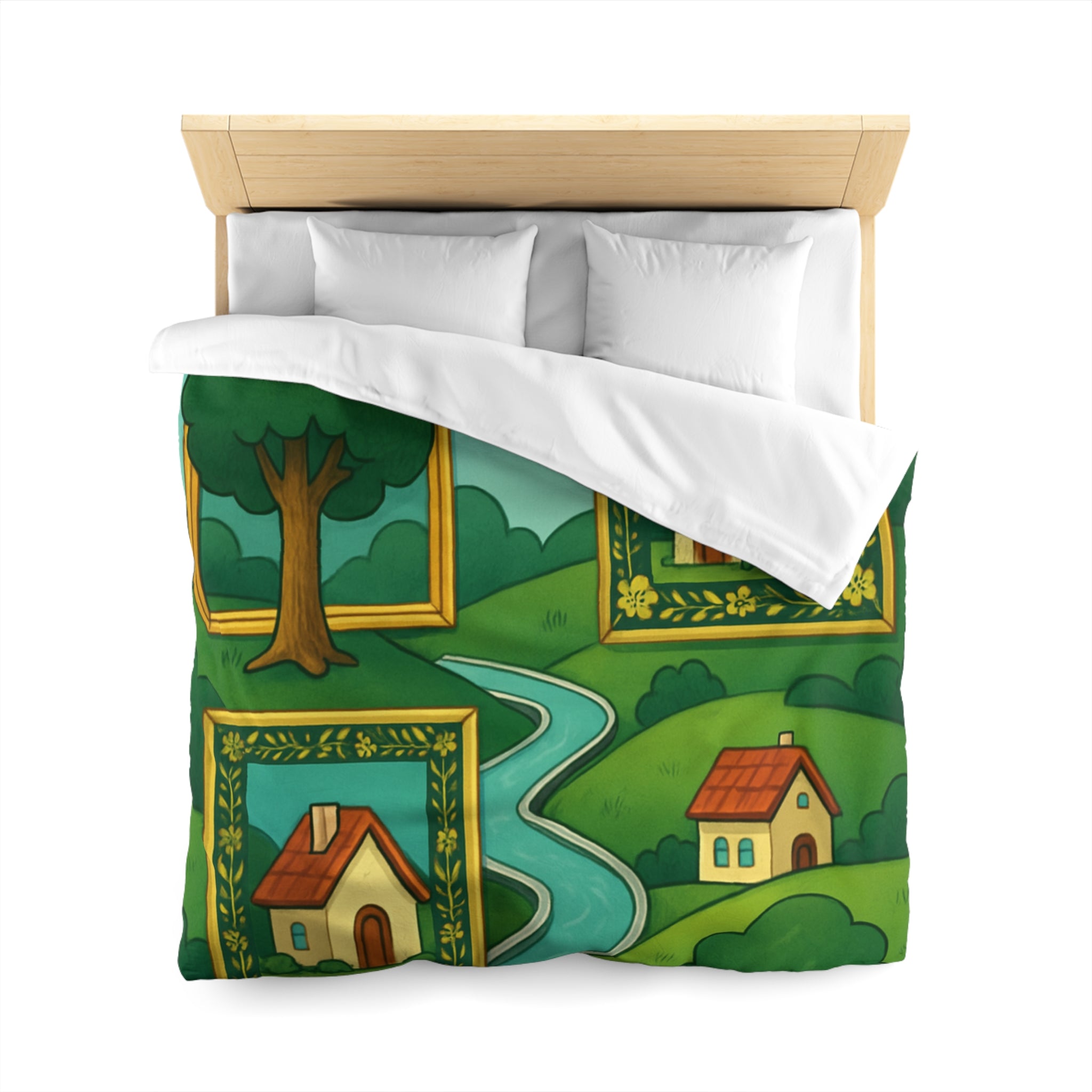 Housse de Couette Microfibre Design Artistique Moderne Décoration Chambre Confort Premium