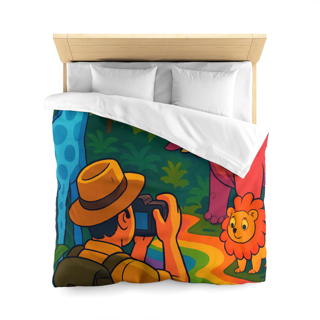 Housse de Couette Microfibre Illustration Unique Design Moderne Décoration Intérieure Raffinée