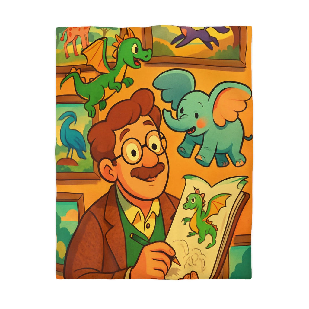 Housse de couette avec illustrations d'animaux colorés pour une chambre chaleureuse et ludique