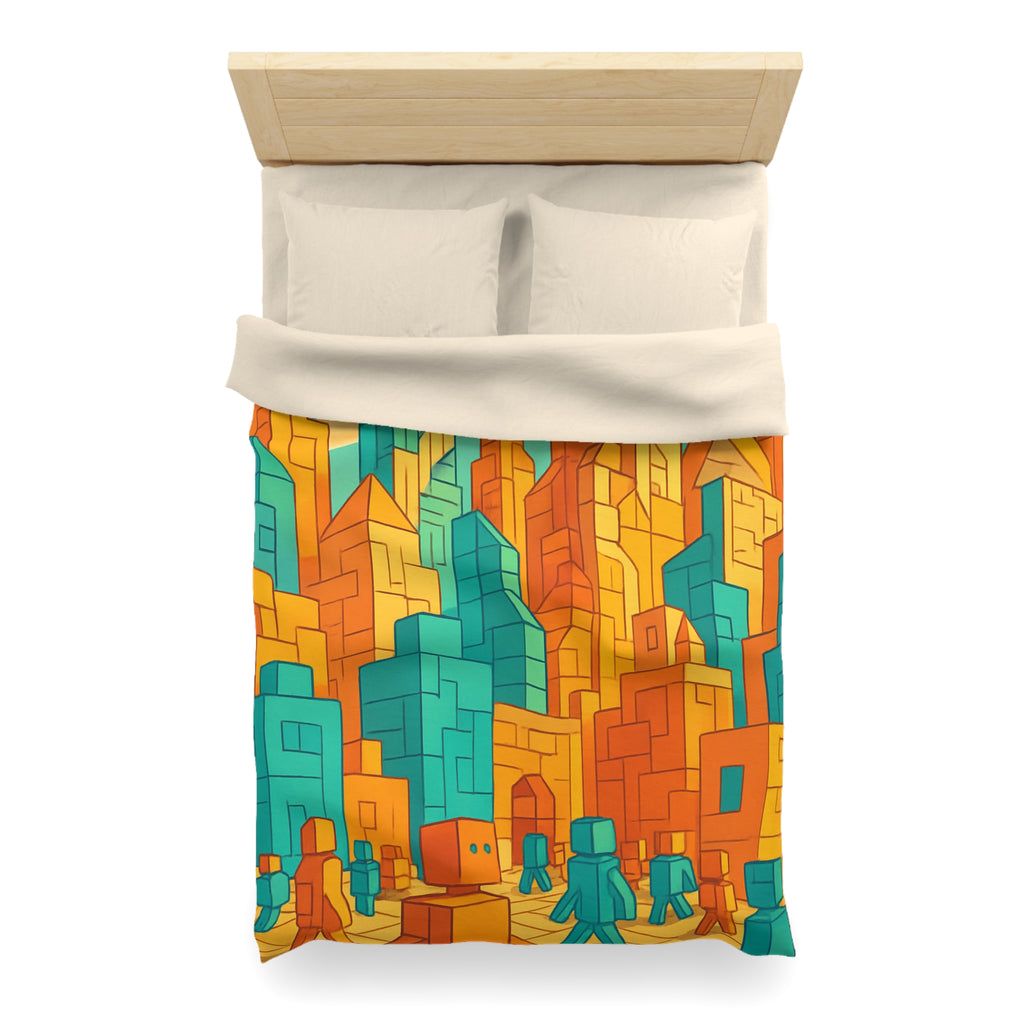 Housse de Couette Microfibre Design Artistique Moderne Décoration Chambre Confort Premium