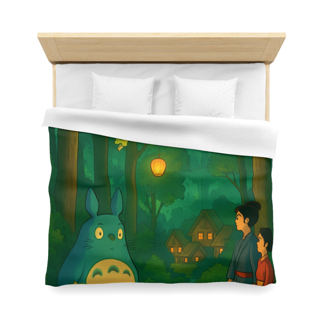 Housse de Couette Nature Enchantée avec Créatures Magiques et Paysage de Forêt Mystique