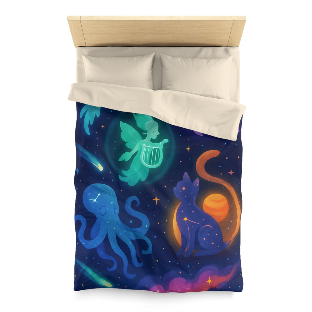 Housse de Couette Microfibre Design Artistique Moderne Décoration Chambre Confort Premium