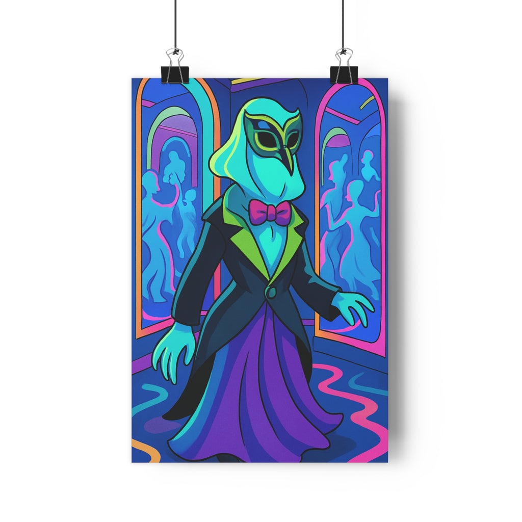 Poster décoratif éthérée mystérieux violet noir rose salon moderne captivant ambiance unique fascinant élégant