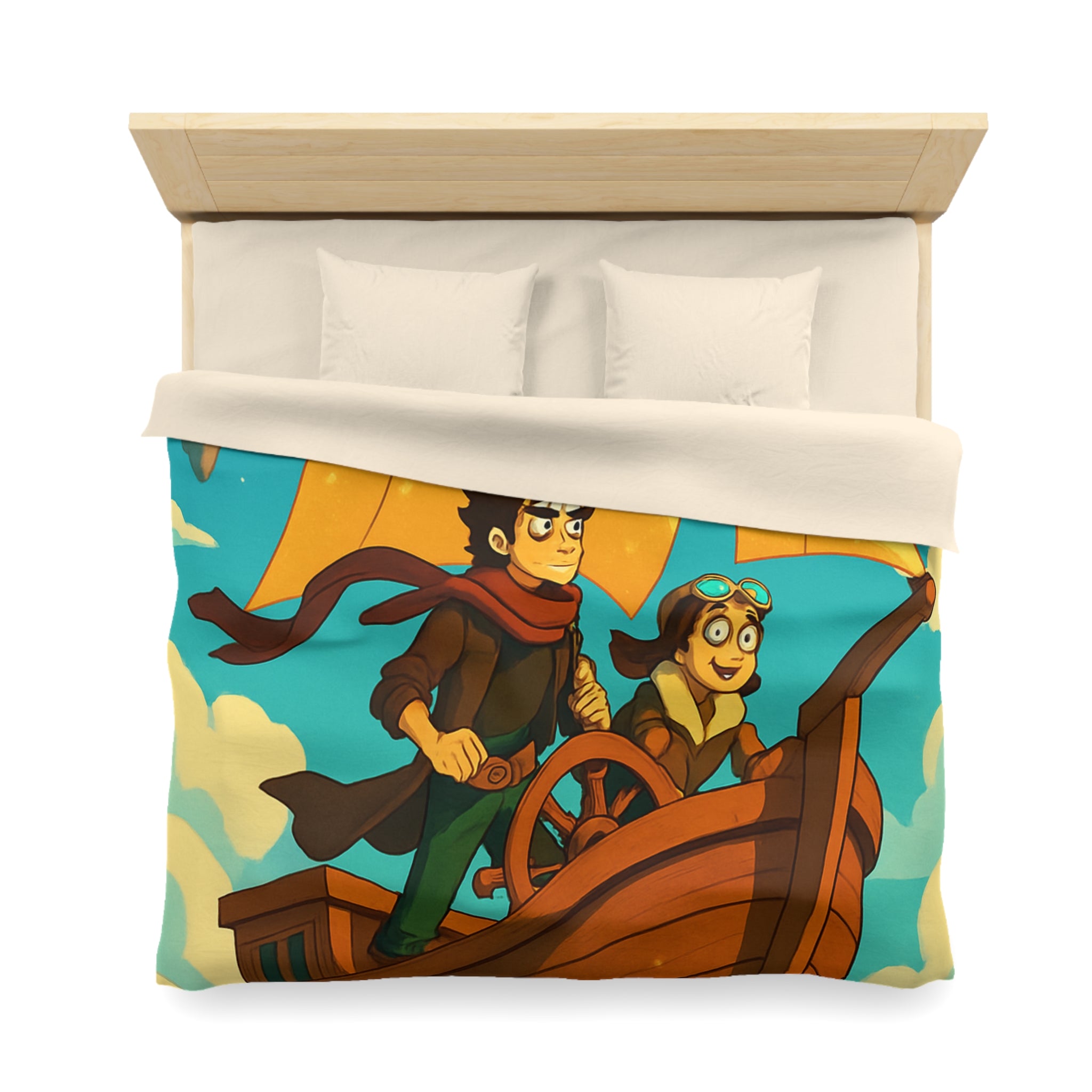 Housse de Couette Microfibre Motif Créatif Original Style Contemporain Chambre Élégante