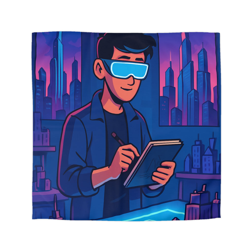 Housse de Couette Microfibre Illustration Unique Design Moderne Décoration Intérieure Raffinée