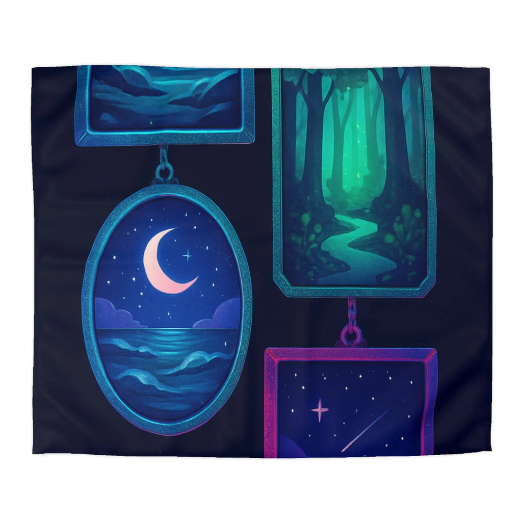 Housse de couette enchanteur avec motifs célestes et paysages rêveurs pour chambres relaxantes