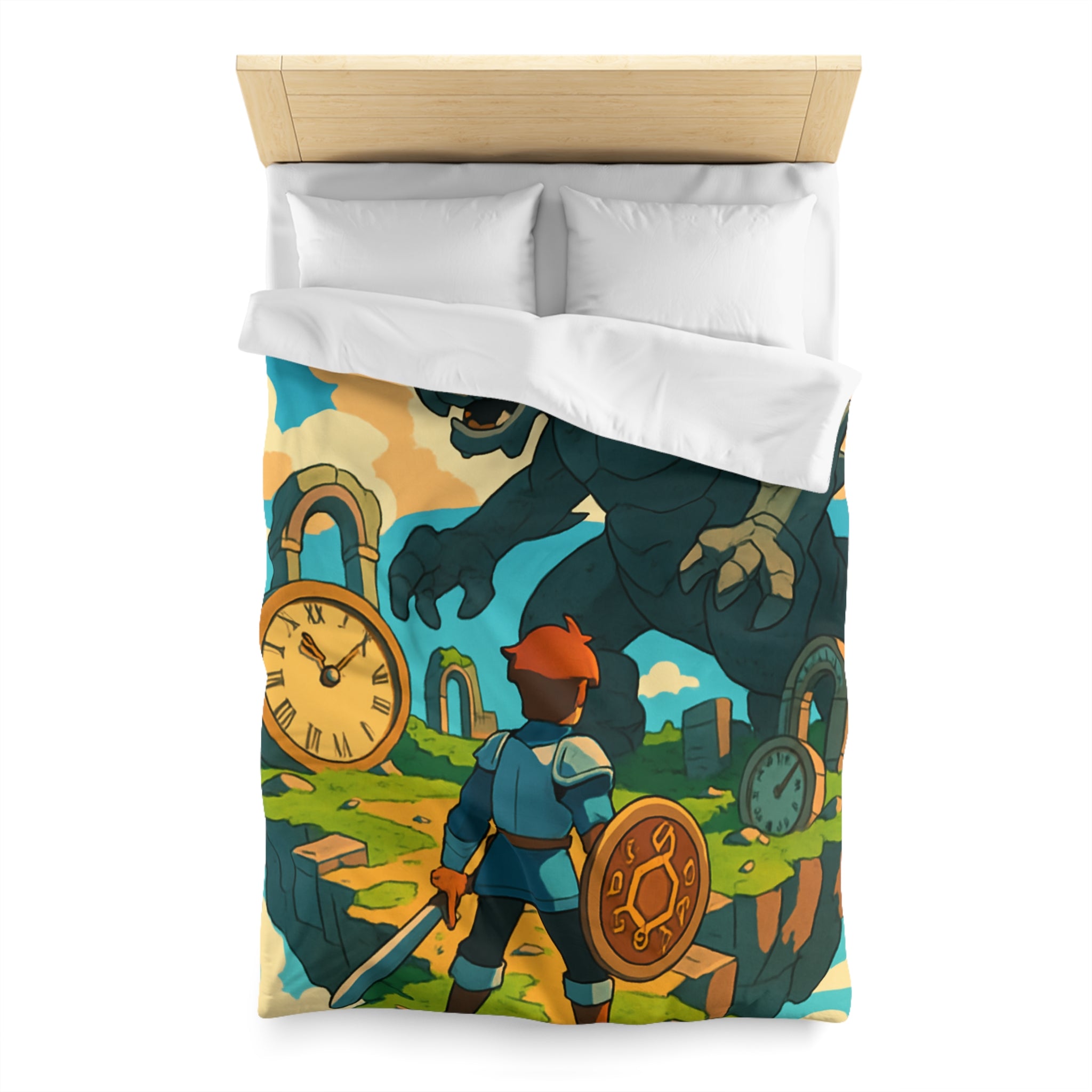 Housse de Couette Microfibre Design Artistique Moderne Décoration Chambre Confort Premium