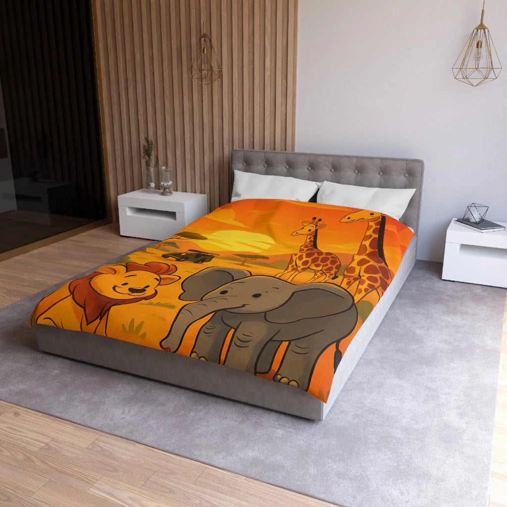 Housse de Couette Microfibre Art Graphique Contemporain Style Décoratif Chambre Tendance