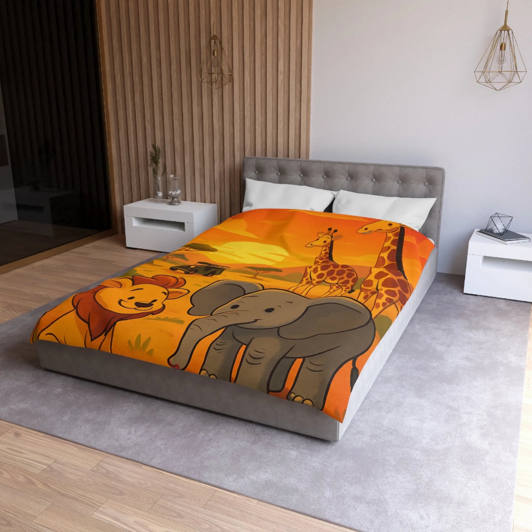 Housse de Couette Microfibre Art Graphique Contemporain Style Décoratif Chambre Tendance