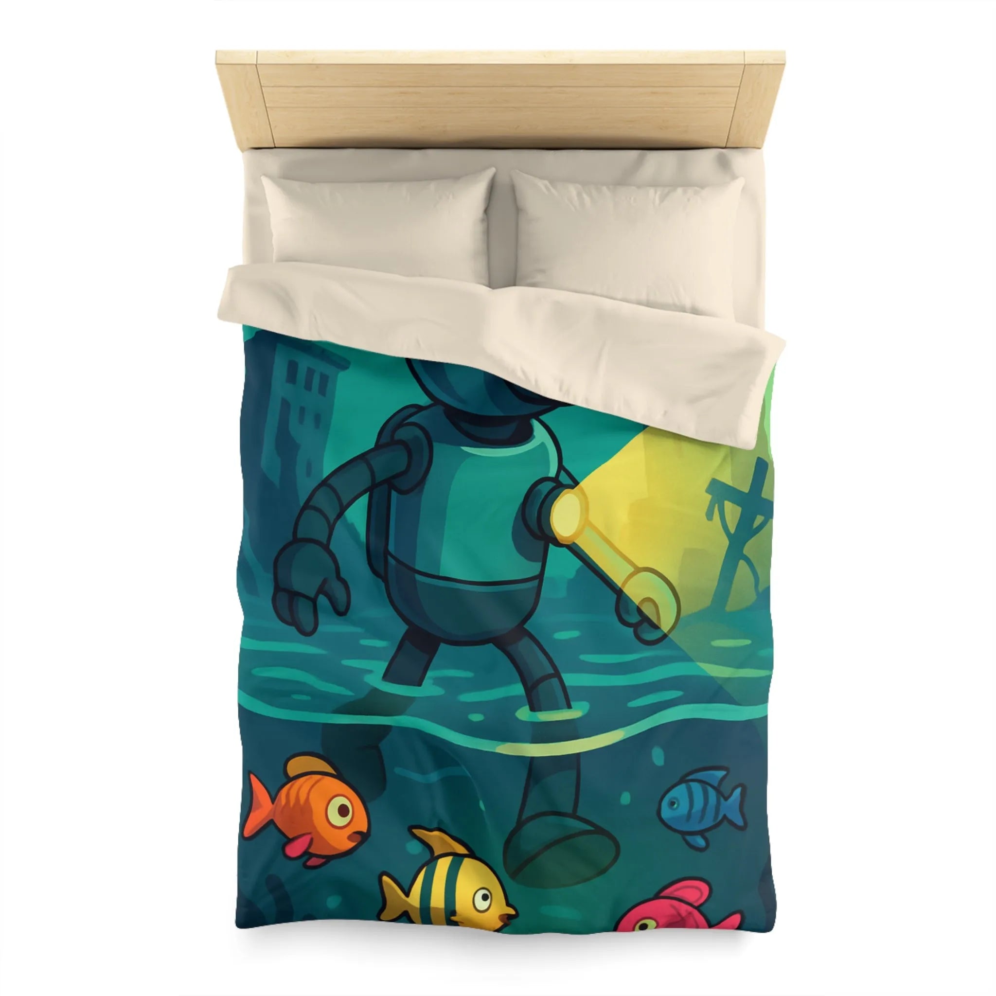 Explorez les Merveilles Sous-Marines avec un Robot Scaphandre et Poissons Colorés Magnifiques