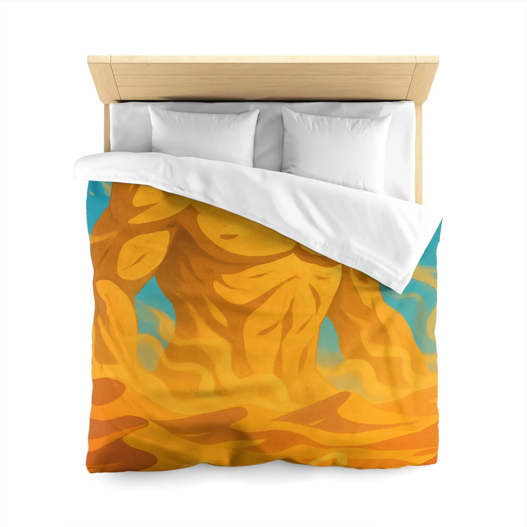 Housse de couette désert mystique avec caravane et gardien de sable géant