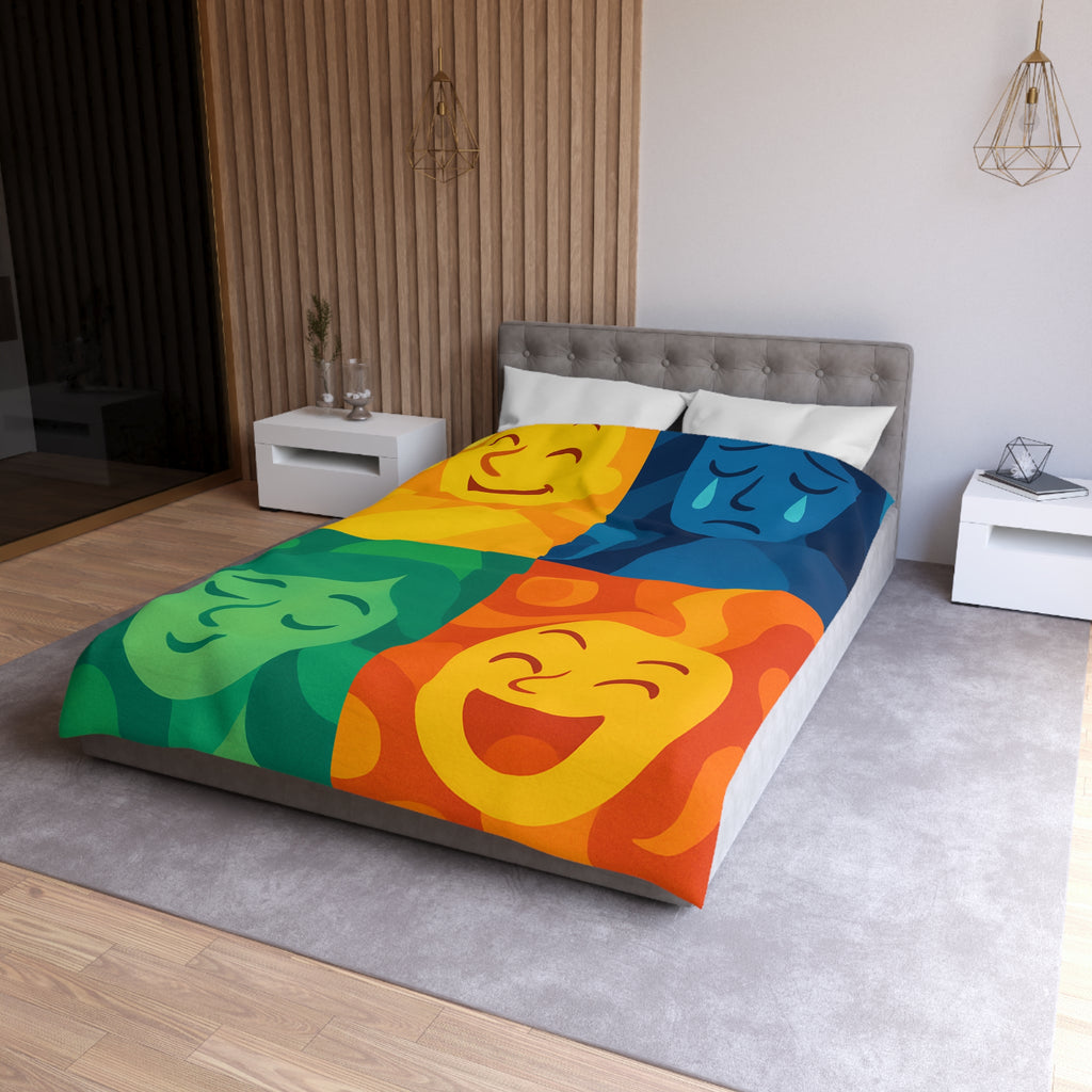 Housse de Couette Microfibre Motif Créatif Original Style Contemporain Chambre Élégante