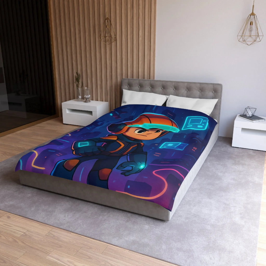 Envolez-vous avec housse de couette futuriste explorateur cosmique lumineux pour enfants