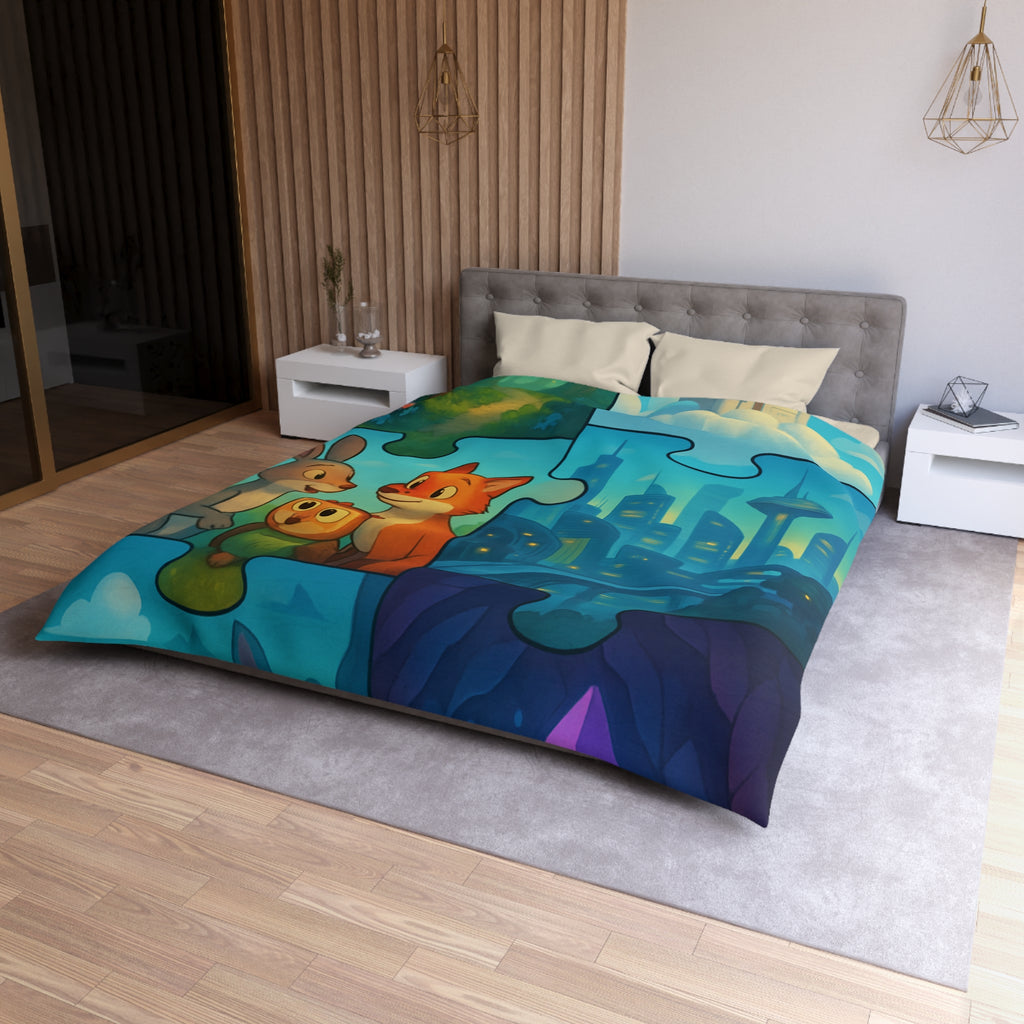 Housse de Couette Microfibre Design Artistique Moderne Décoration Chambre Confort Premium