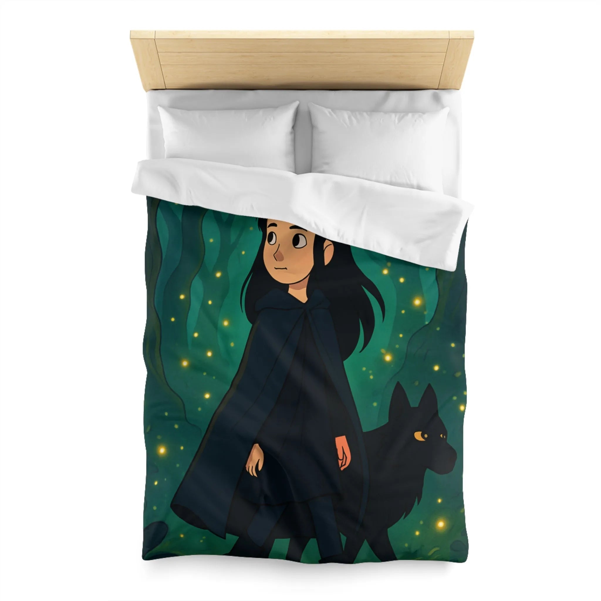 Envolez-vous vers un monde enchanté avec cette housse de couette forêt mystique