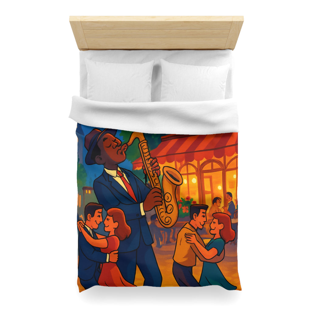 Housse de Couette Romantique Jazz Nuit avec Danseurs et Lumières Ambiance Parisienne