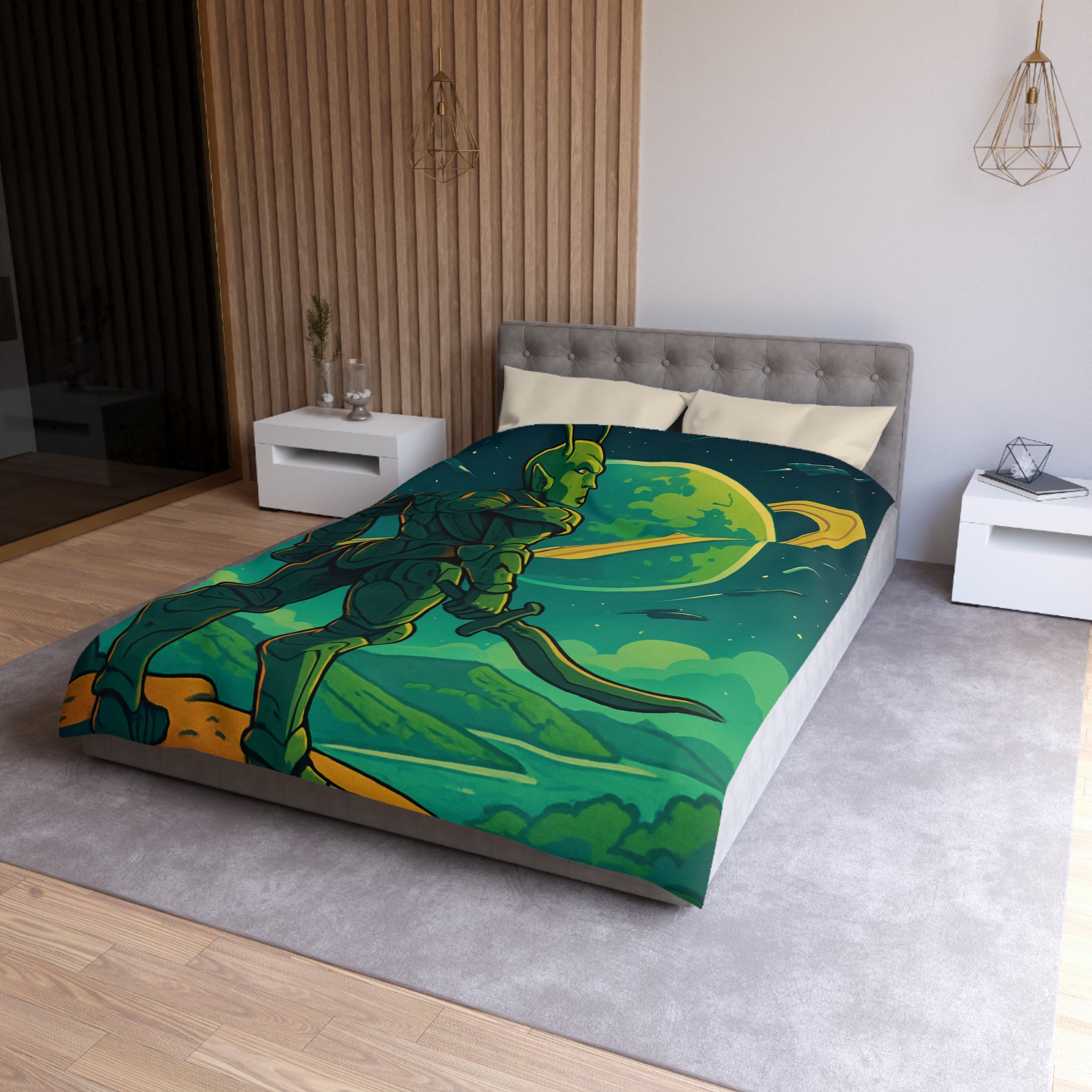 Housse de Couette Microfibre Design Artistique Moderne Décoration Chambre Confort Premium