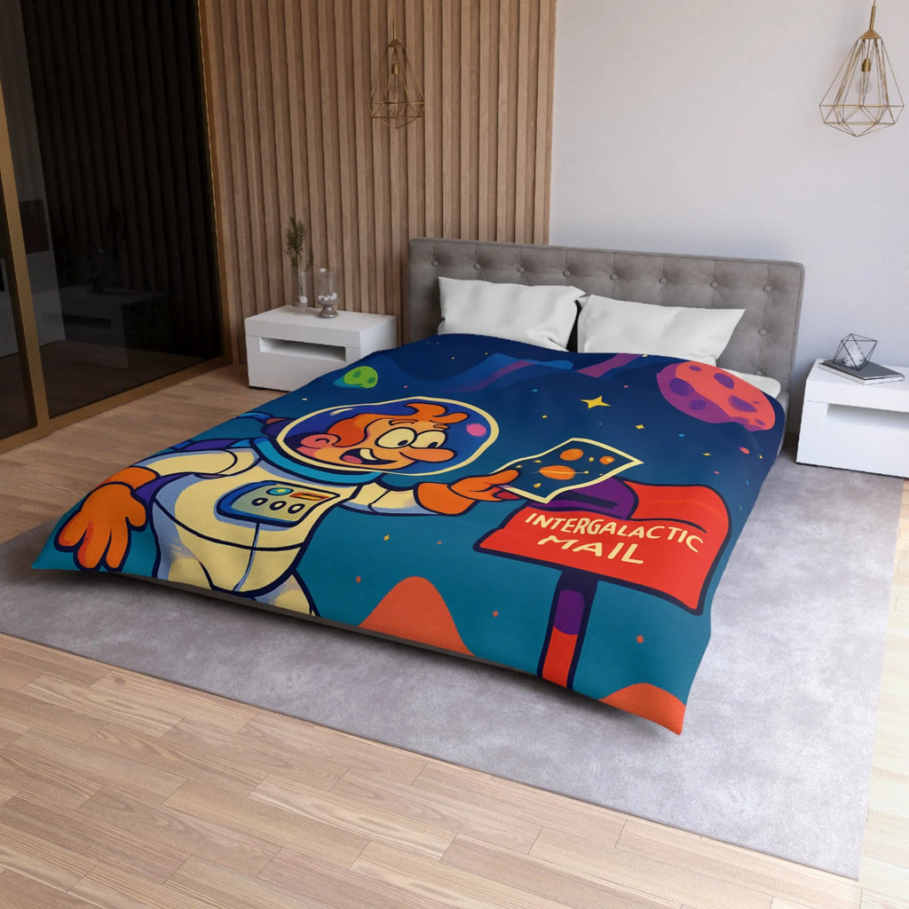 Housse de Couette Espace Fantaisie avec Astronaute Coloré et Planètes Illustrées