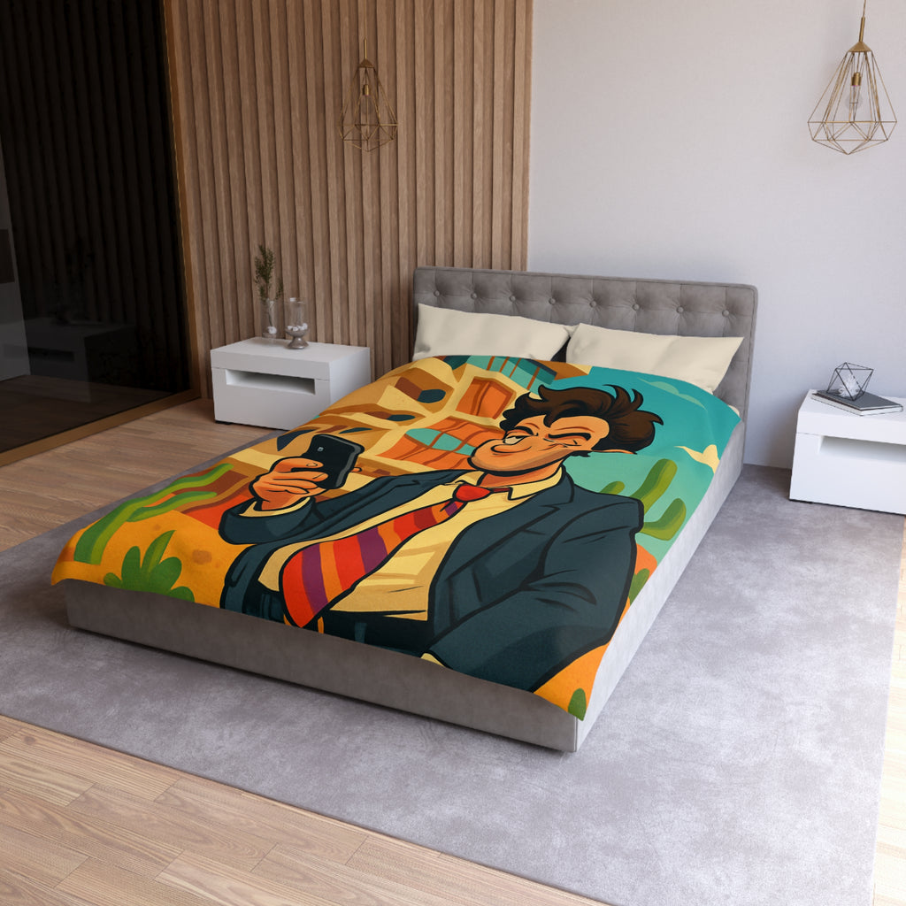 Housse de Couette Microfibre Illustration Unique Design Moderne Décoration Intérieure Raffinée