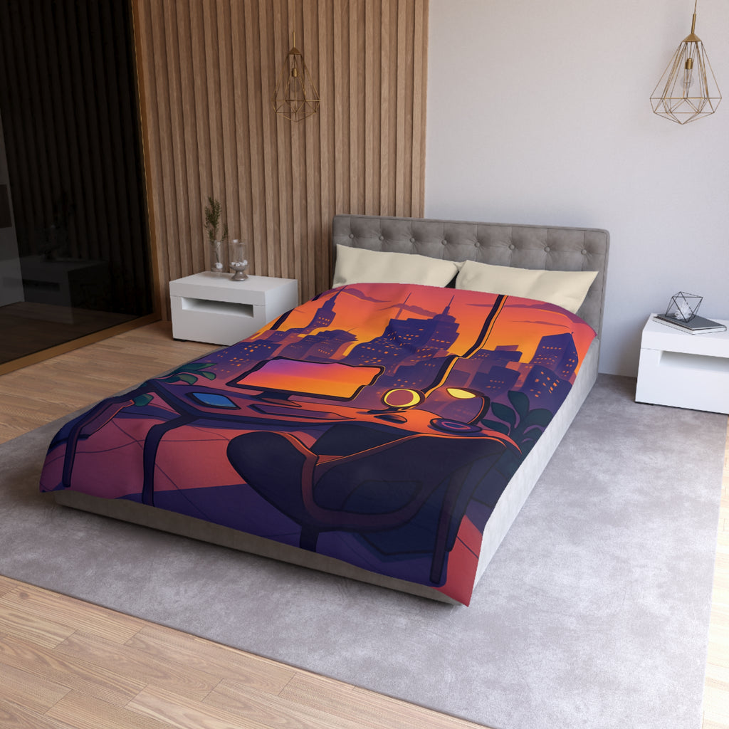 Housse de Couette Microfibre Design Artistique Moderne Décoration Chambre Confort Premium