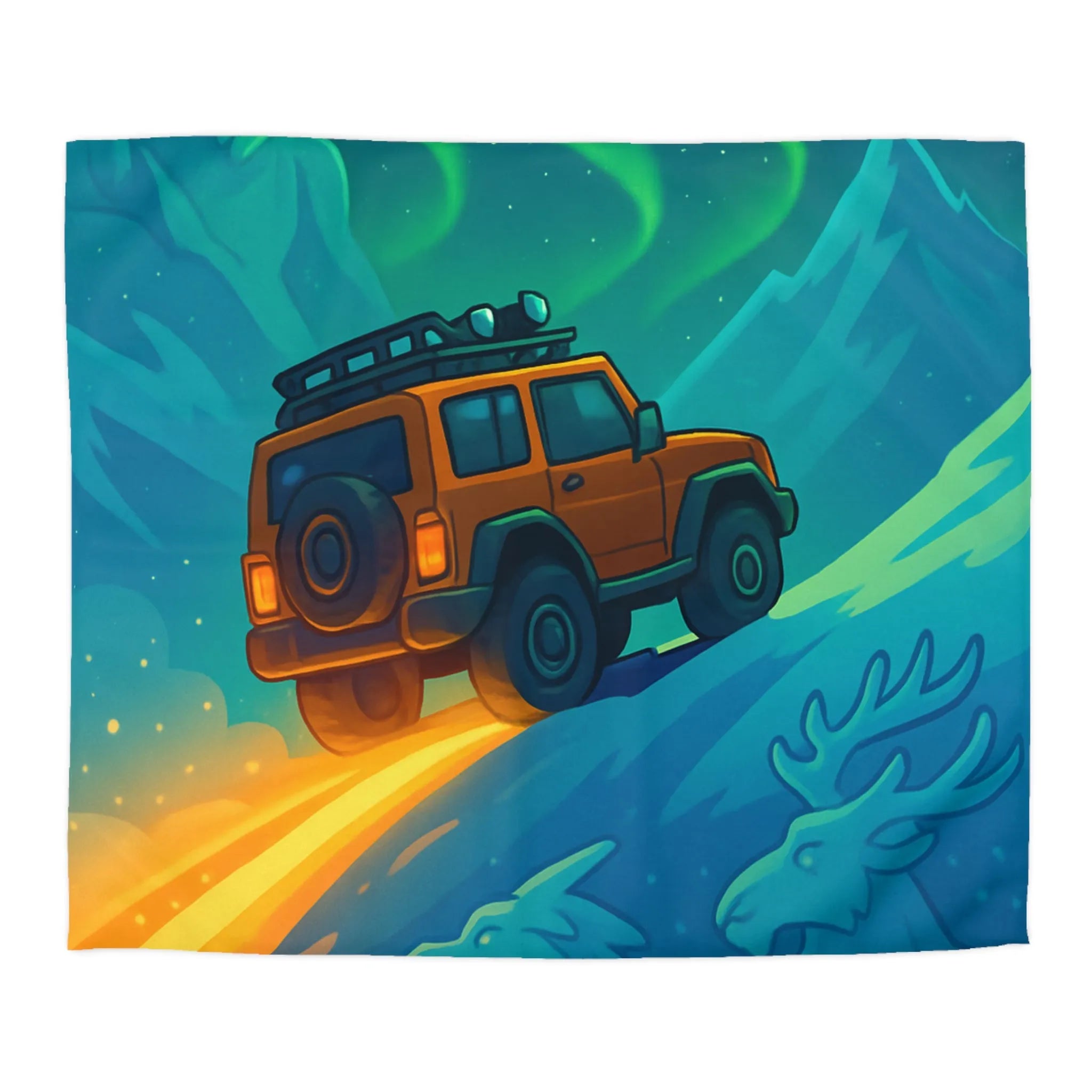 Aventure Hivernale Arctique avec Motifs Scandinaves et Aurores Boréales Scintillantes