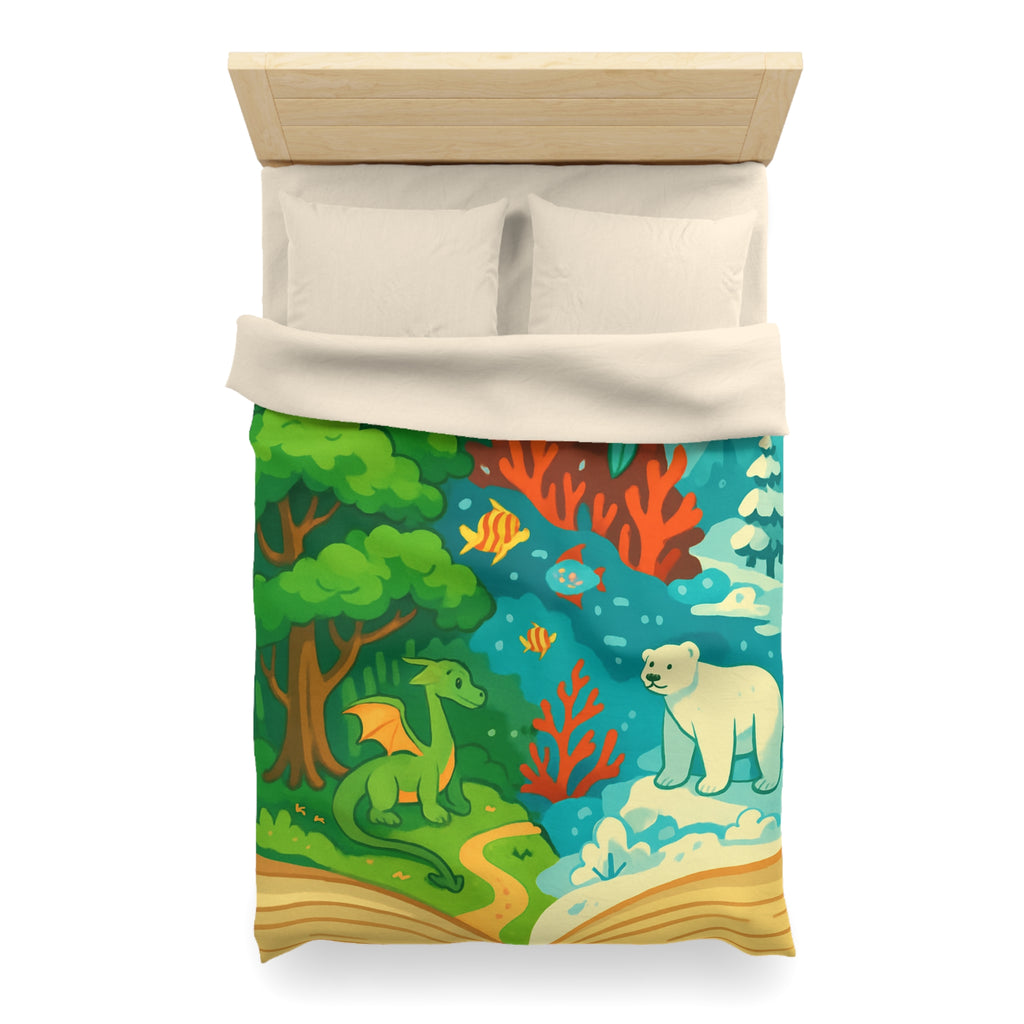 Housse de Couette Microfibre Design Artistique Moderne Décoration Chambre Confort Premium