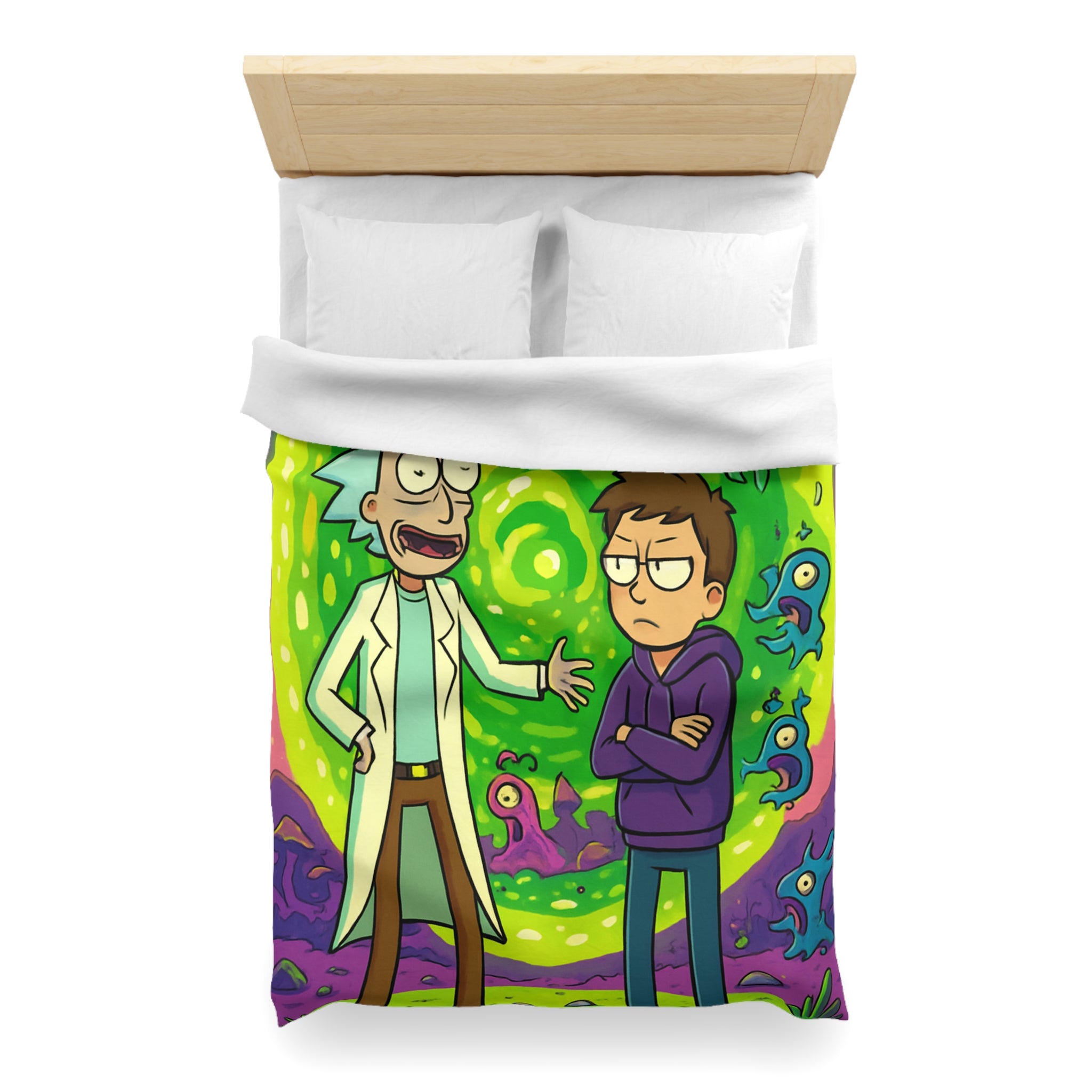 Housse de Couette Microfibre Motif Créatif Original Style Contemporain Chambre Élégante