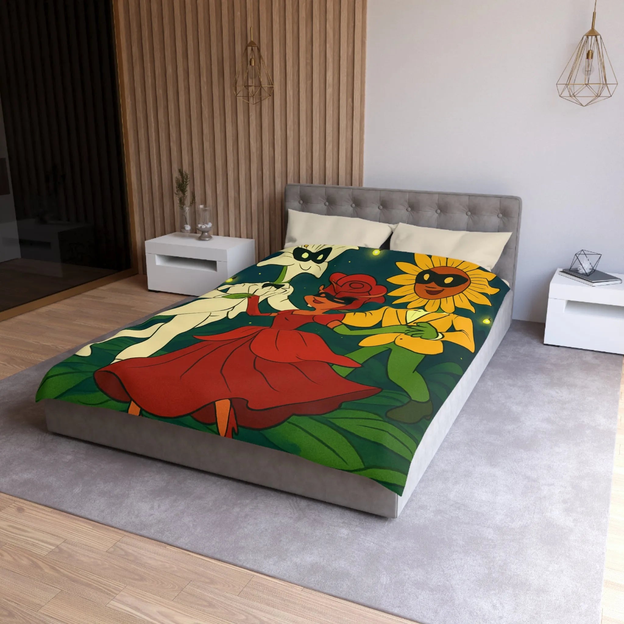 Housse de Couette Microfibre Art Graphique Contemporain Style Décoratif Chambre Tendance