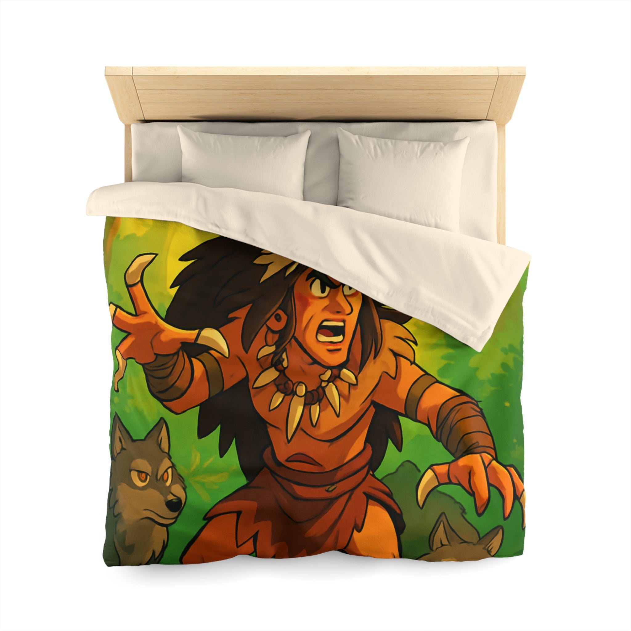 Sauvage Rêveur : Housse de Couette Motif Chaman Animaux Forêt Mystique