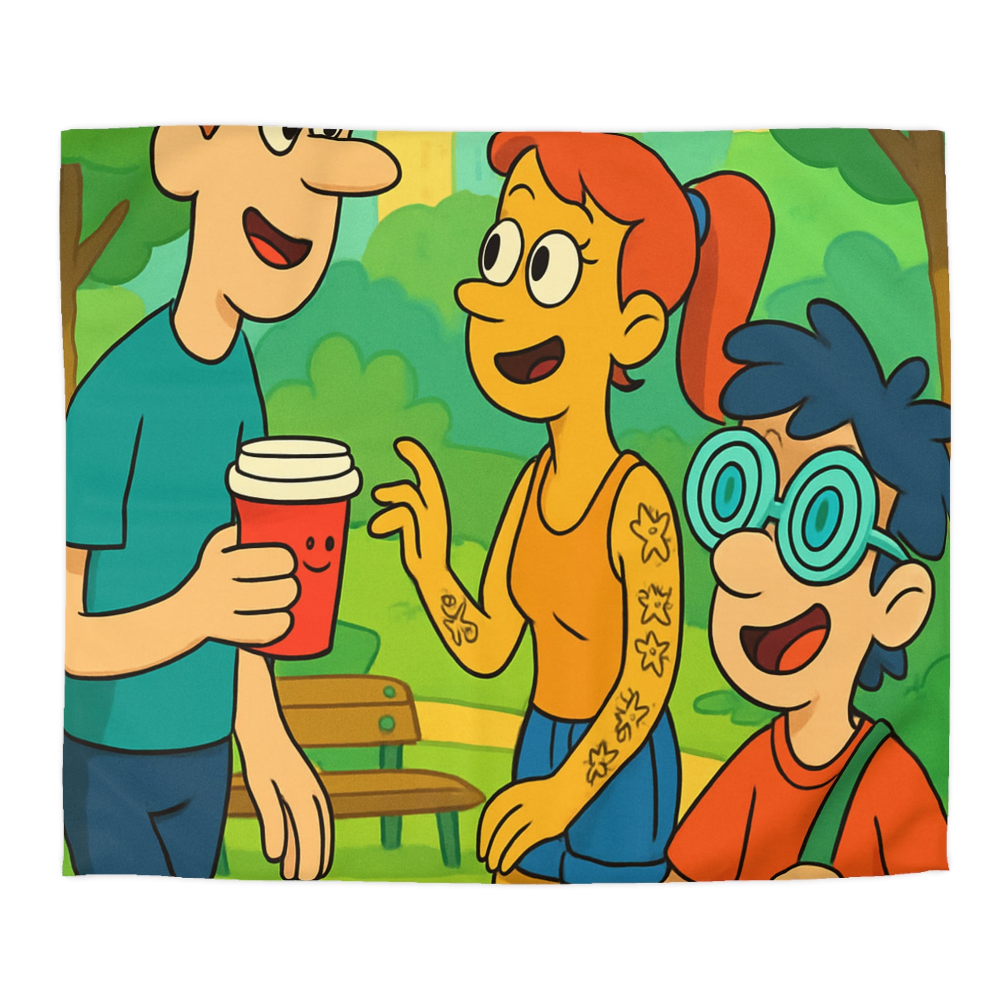 Housse de Couette Microfibre Illustration Unique Design Moderne Décoration Intérieure Raffinée