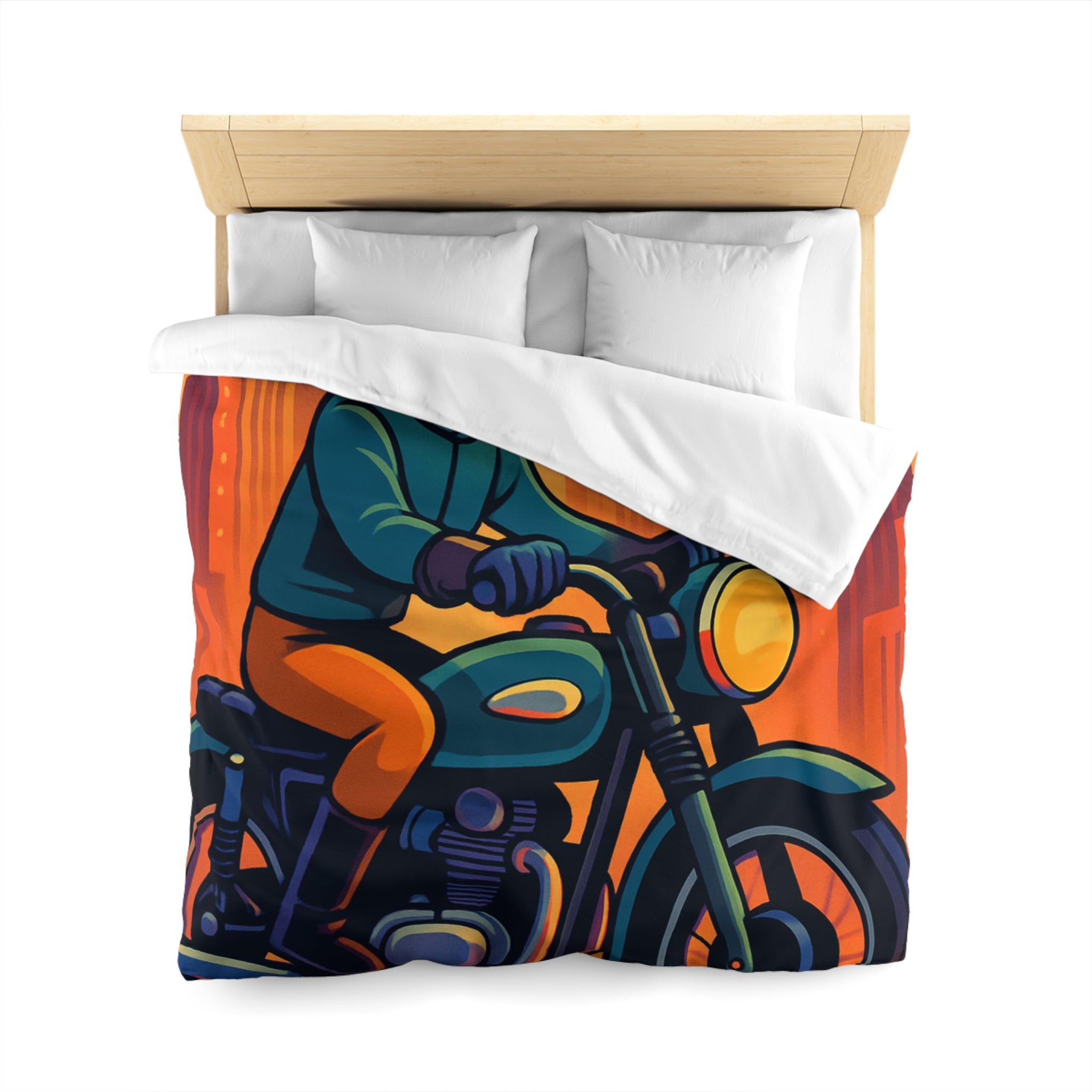 Housse de couette moto rétro vintage pour chambre style urbain moderne et audacieux