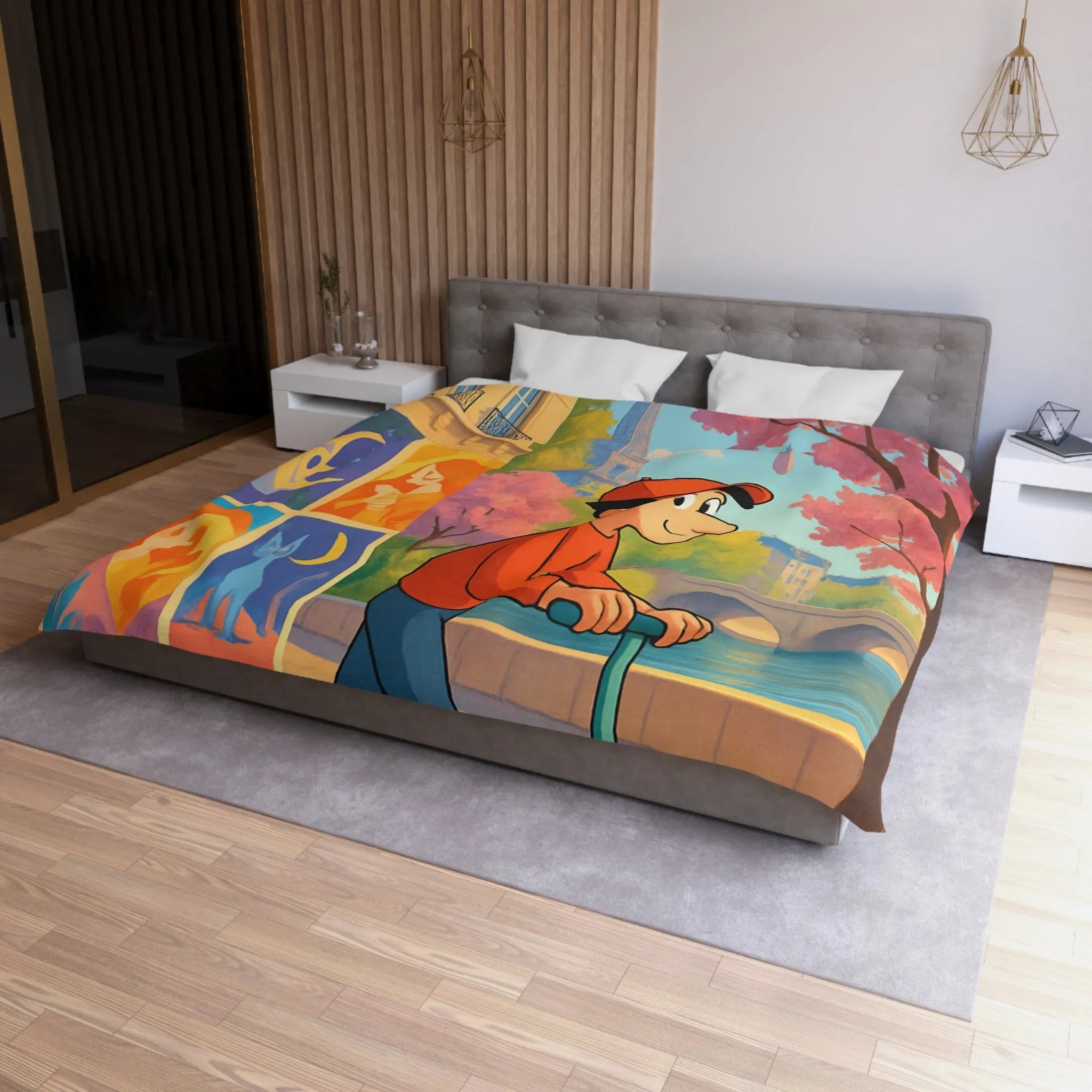 Housse de Couette Microfibre Création Artistique Moderne Design Exclusif Décoration Chambre