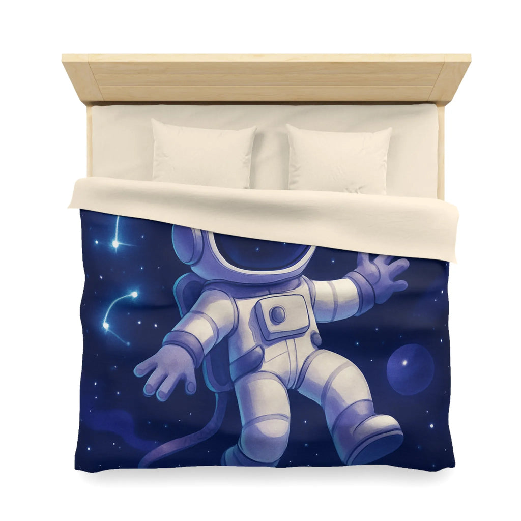 Housse de Couette Astronaute en Espace Étoilé avec Constellations et Planètes Colorées