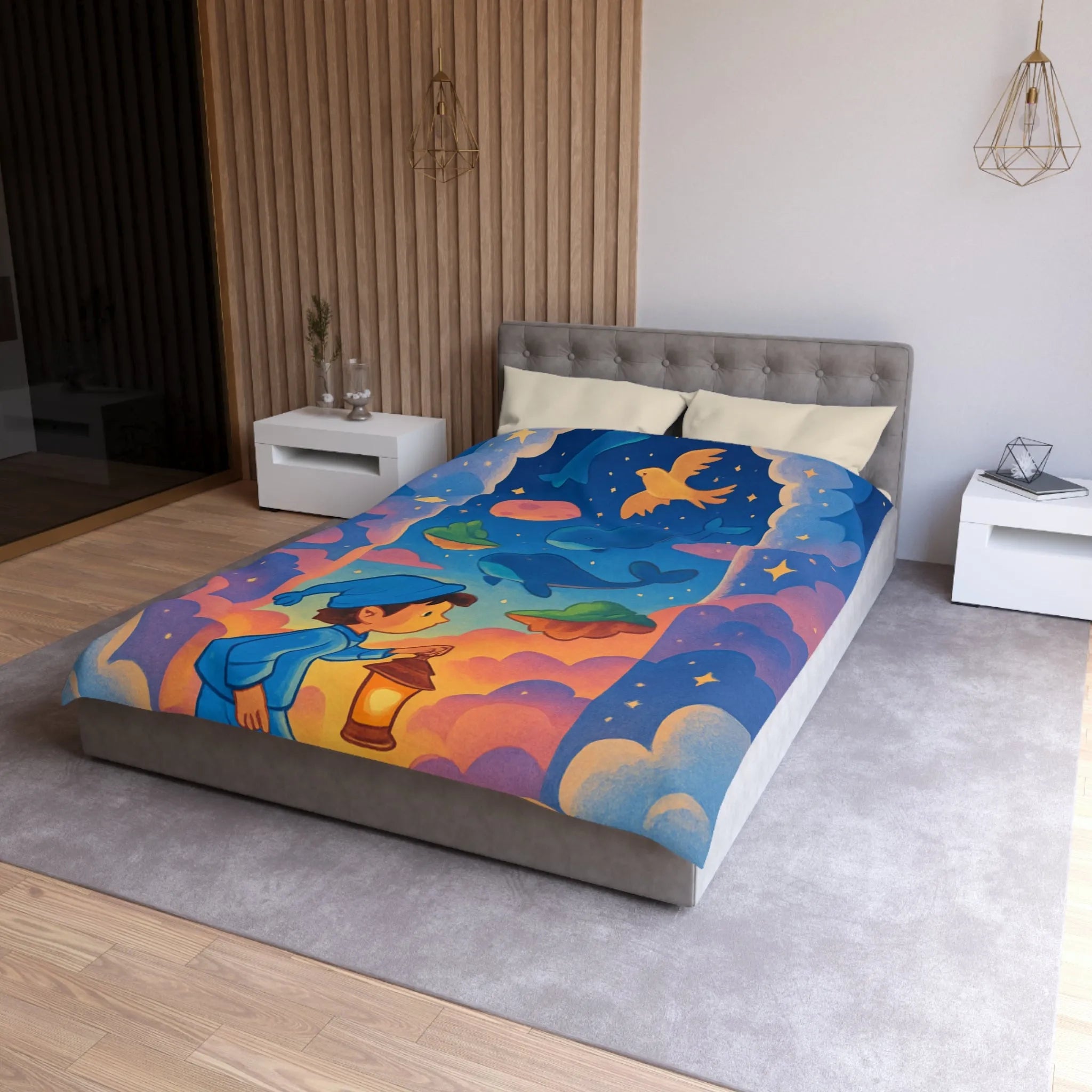 Housse de Couette Enfant : Voyage Imaginaire Étoilé pour Rêves Enchantés et Doux Sommeil